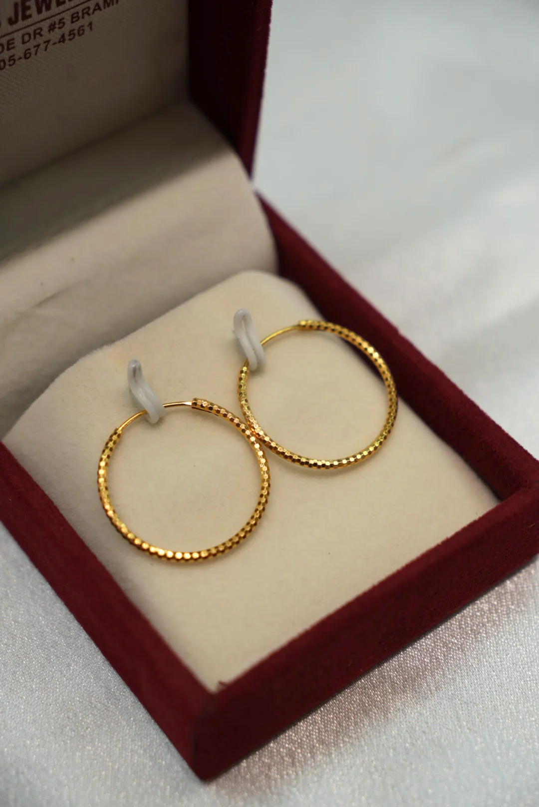 22K Gold Ladies Hoop Earrings - Image 2