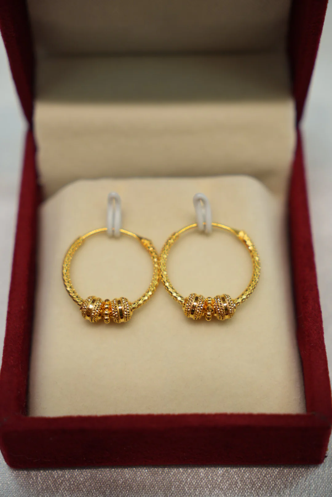 22K Gold Ladies Hoop Earrings